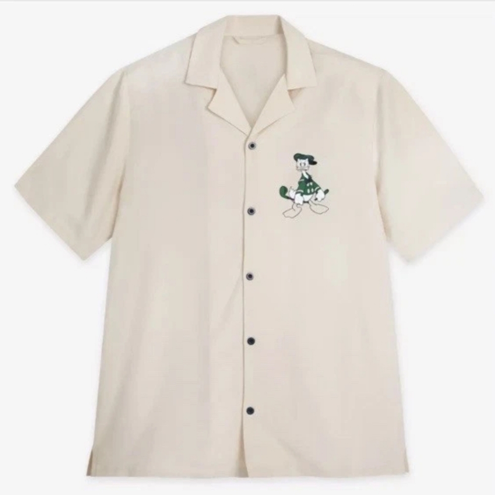 2025 Disney Parks Donald Duck Golf Woven Camp Shirt